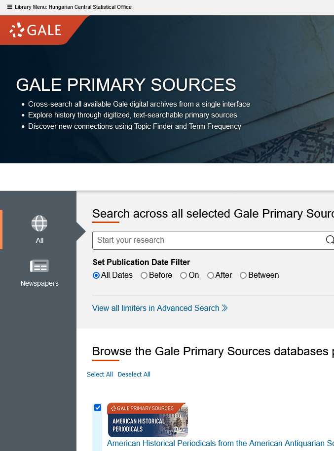 Könyvtárunk kísérleti elérést kapott a Gale Research Complete Premium adatbázishoz 2023. december 9-ig.