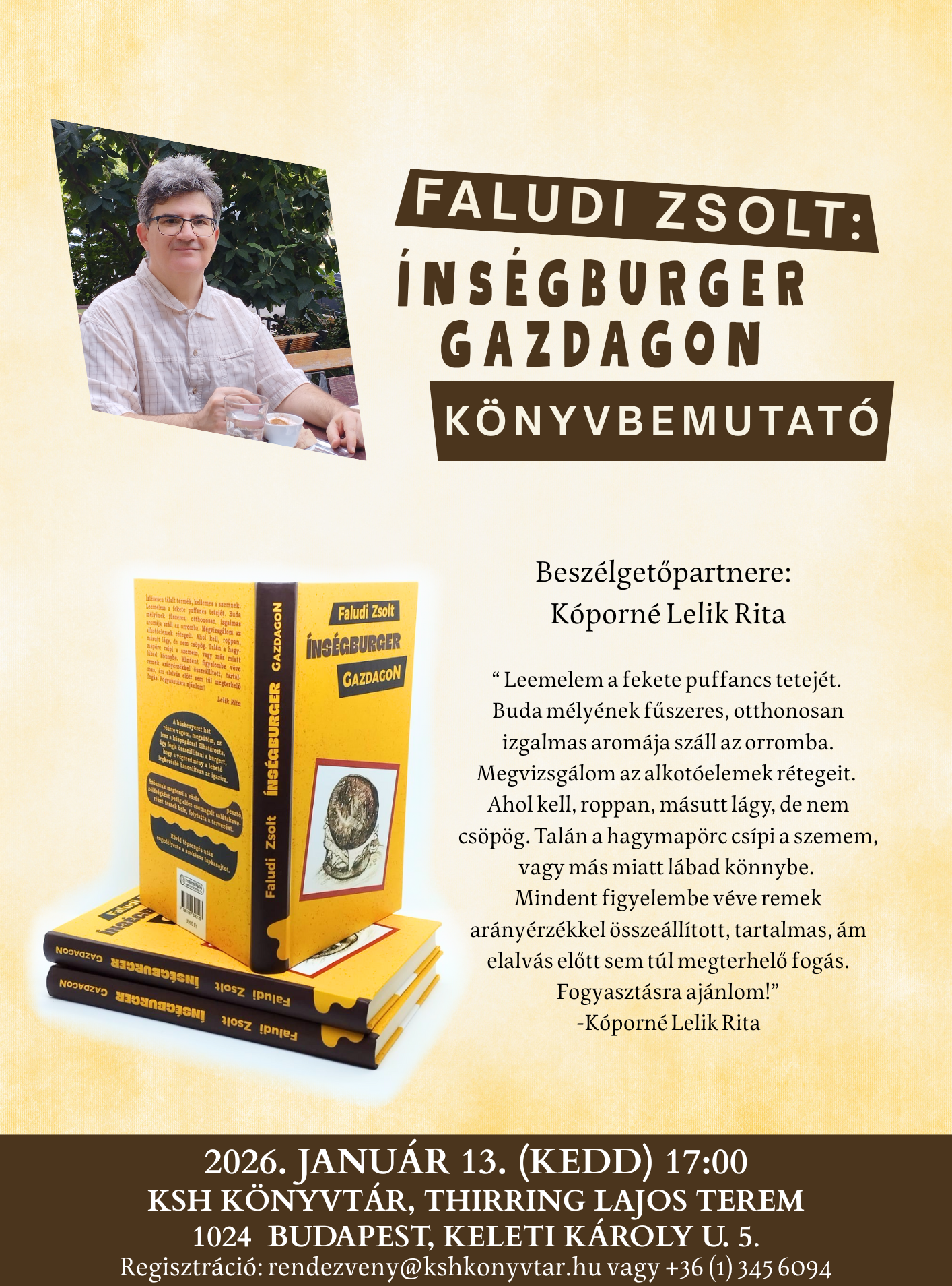 Faludi Zsolt: Ínségburger gazdagon c. könyvbemutatója